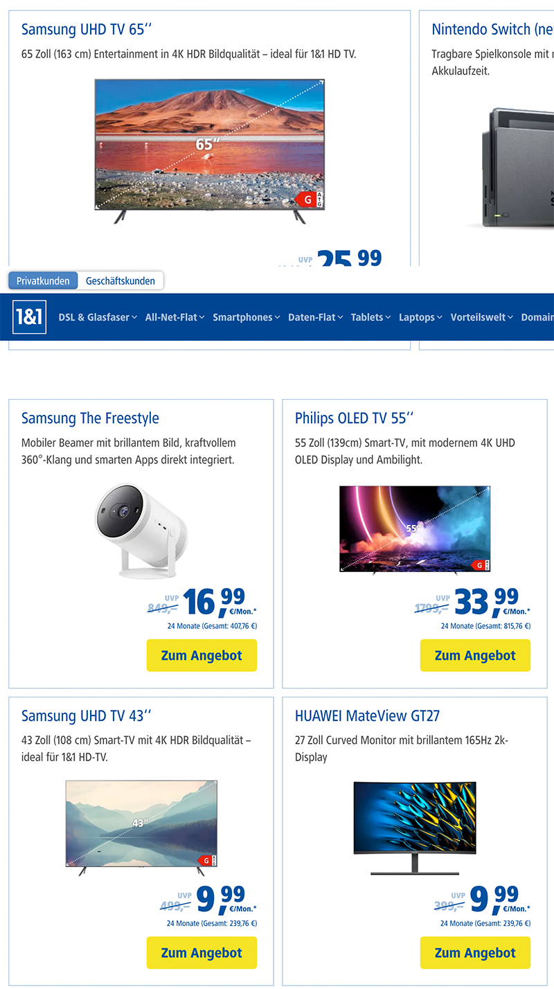 1und1 dsl fernseher tv prämie